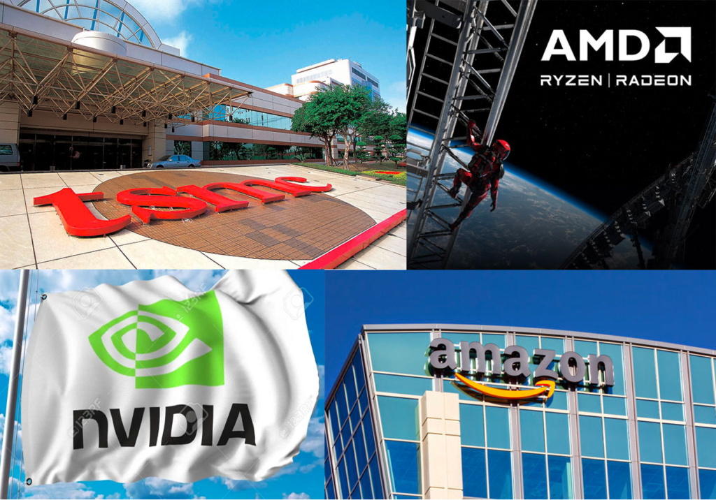 Explain the reasons of buying US stock Nvidia (NVDA), AMD (AMD) and TSMC (TSM) and selling Amazon (AMZN) and share my views.